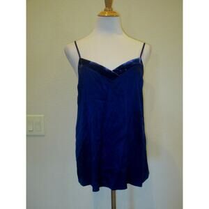 Anthropologie Floreat Purple Spaghetti Strap V-Neck Velvet Detail Tank-Small-NWT